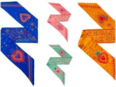 画像1: 「取寄せ」シルク・ツイリースカーフ13×140cm ：アカプルコ 4色 (1)