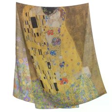 画像1: 「取寄せ」ウールシルクストール 67×180cm ：クリムト・接吻（ベージュ） (1)