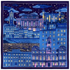 画像1: 「取寄せ」シルクスカーフ 67×67cm ：フェット・デ・リュミエール（ブルー） (1)