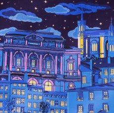 画像3: 「取寄せ」シルクスカーフ 67×67cm ：フェット・デ・リュミエール（ブルー） (3)