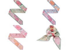 画像1: 「取寄せ」シルク・ツイリースカーフ6×86 リヨン・テットドール公園のバラ園 3色 (1)