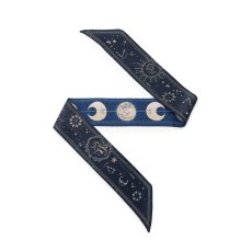 画像1: 「取寄せ」シルク・ツイリースカーフ6×86 ： ハリー・ポッター（決闘クラブ、マリンブルー） (1)