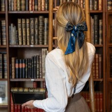 画像4: 「取寄せ」シルク・ツイリースカーフ6×86 ： ハリー・ポッター（決闘クラブ、マリンブルー） (4)