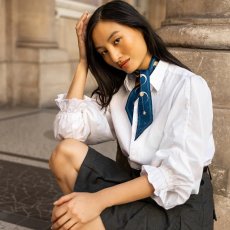 画像5: 「取寄せ」シルク・ツイリースカーフ6×86 ： ハリー・ポッター（決闘クラブ、マリンブルー） (5)