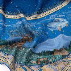 画像4: 「取寄せ」シルクスカーフ 90×90cm ：ハリー・ポッター（ホグワーツ城、マリンブルー） (4)