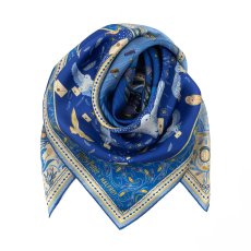 画像6: 「取寄せ」シルクスカーフ 90×90cm ：ハリー・ポッター（ホグワーツ城、マリンブルー） (6)