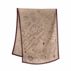 画像2: 「取寄せ」ウールシルクストール 67×180cm ：ハリー・ポッター（忍びの地図、ベージュボルドー） (2)