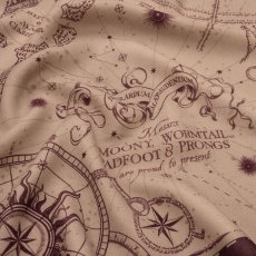 画像5: 「取寄せ」ウールシルクストール 67×180cm ：ハリー・ポッター（忍びの地図、ベージュボルドー） (5)