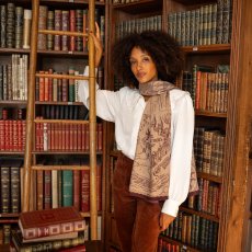 画像3: 「取寄せ」ウールシルクストール 67×180cm ：ハリー・ポッター（忍びの地図、ベージュボルドー） (3)