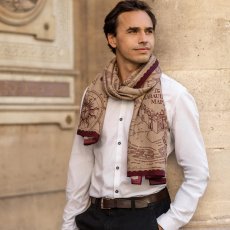 画像4: 「取寄せ」ウールシルクストール 67×180cm ：ハリー・ポッター（忍びの地図、ベージュボルドー） (4)