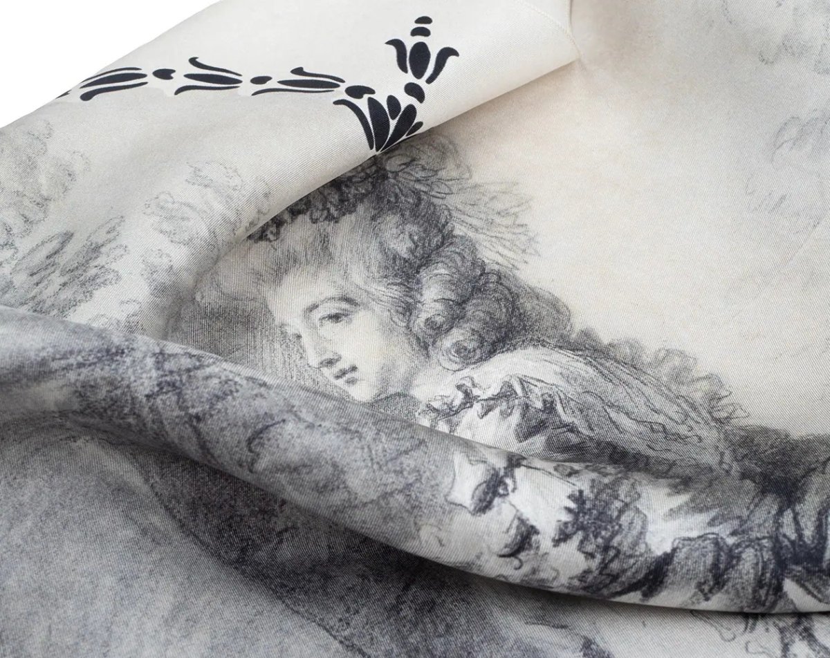 画像5: 「取寄せ」シルクスカーフ 67×67cm ：マリー・アントワネット 2色 (5)