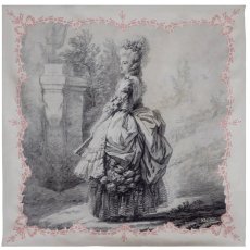 画像6: 「取寄せ」シルクスカーフ 67×67cm ：マリー・アントワネット 2色 (6)