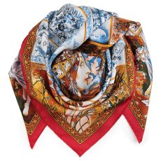 画像7: 「取寄せ」シルクスカーフ 90×90cm ：ミュシャ・四季 4色 (7)