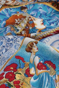 画像5: 「取寄せ」シルクスカーフ 90×90cm ：ミュシャ・四季 4色 (5)