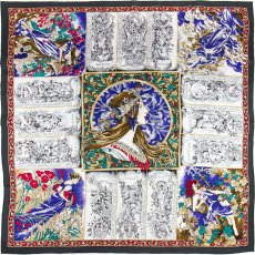 画像12: 「取寄せ」シルクスカーフ 90×90cm ：ミュシャ・四季 4色 (12)