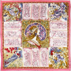 画像9: 「取寄せ」シルクスカーフ 90×90cm ：ミュシャ・四季 4色 (9)