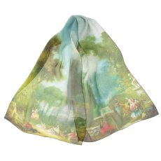 画像5: 「取寄せ」シルクシフォンストール 43×140cm ：フラゴナール・レジュ（グリーン） (5)