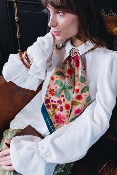 画像3: 「取寄せ」シルク・ツイリースカーフ13×140cm ：フルリ 4色 (3)