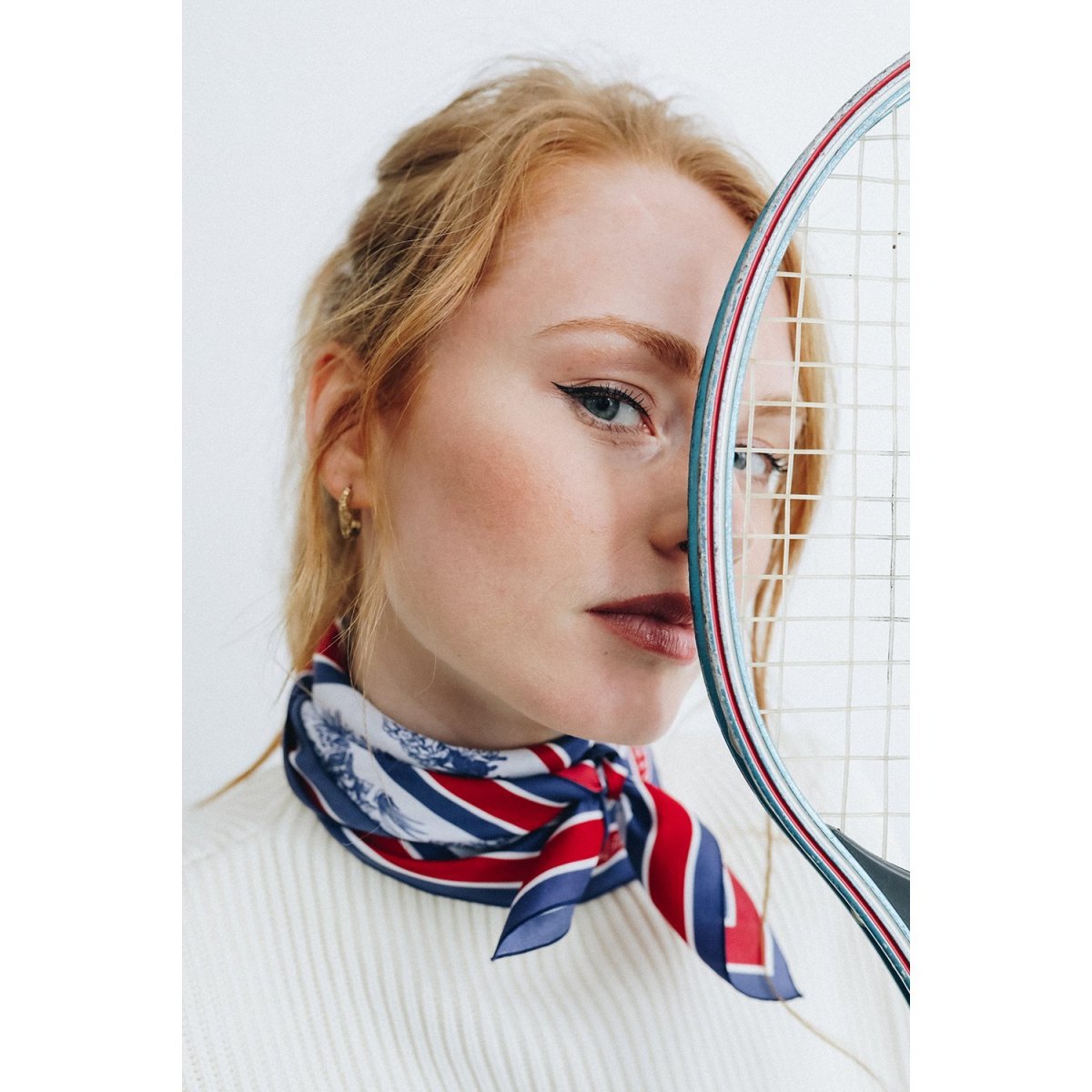 画像4: 「取寄せ」シルクスカーフ 67×67cm ：トワルドジュイ・スポーツ、トリコロール (4)