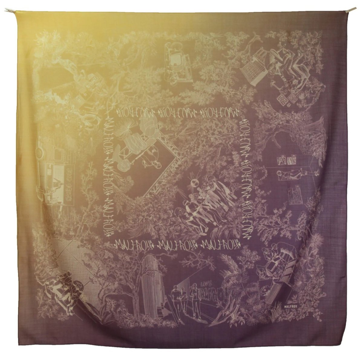 画像3: 「取寄せ」ウールシルクストール 120×120cm ：トワルドジュイ・モダン 4色 (3)