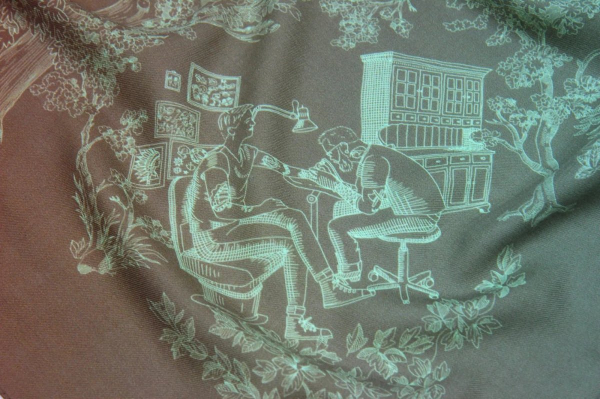 画像8: 「取寄せ」ウールシルクストール 120×120cm ：トワルドジュイ・モダン 4色 (8)