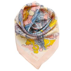 画像4: 「取寄せ」シルクスカーフ 67×67cm ：パリ・エッフェル塔 2色 (4)