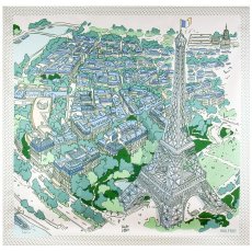 画像6: 「取寄せ」シルクスカーフ 67×67cm ：パリ・エッフェル塔 2色 (6)