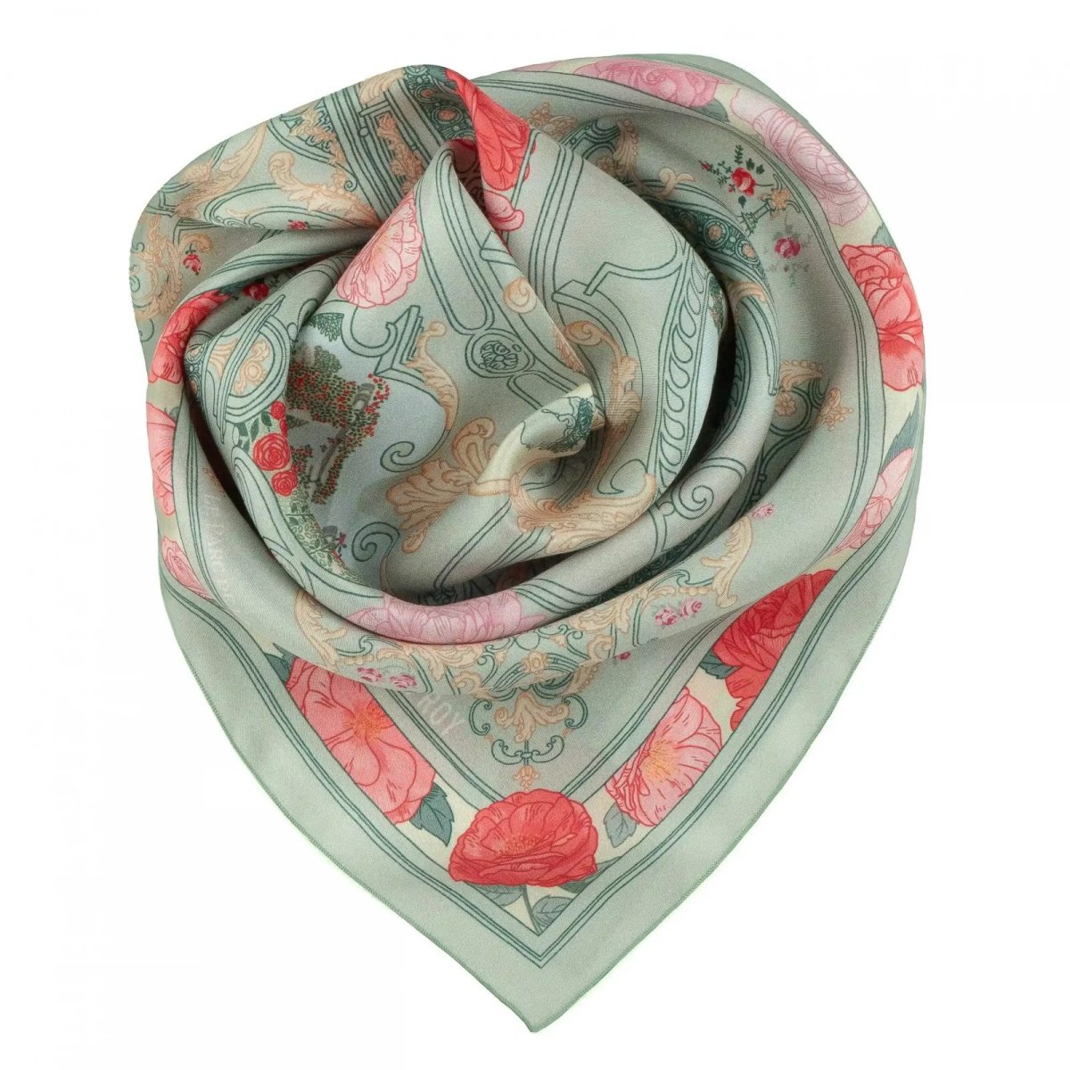 画像8: 「取寄せ」シルクスカーフ 67×67cm ：リヨン・テットドール公園のバラ園 3色 (8)