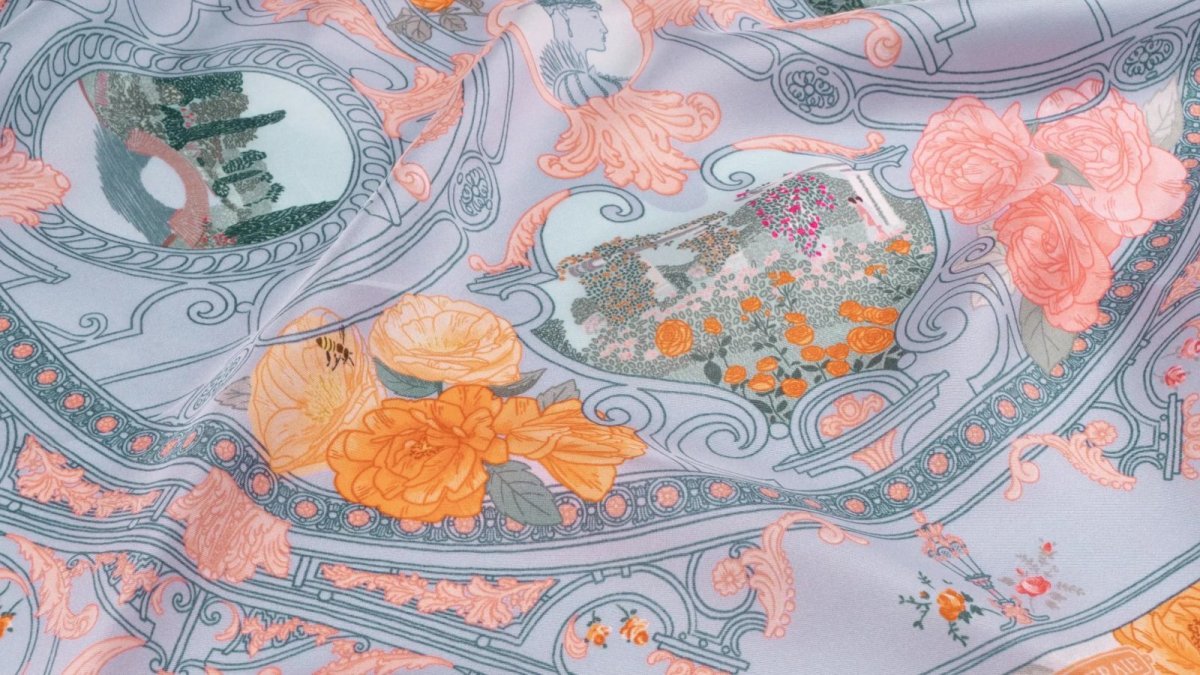 画像13: 「取寄せ」シルクスカーフ 67×67cm ：リヨン・テットドール公園のバラ園 3色 (13)