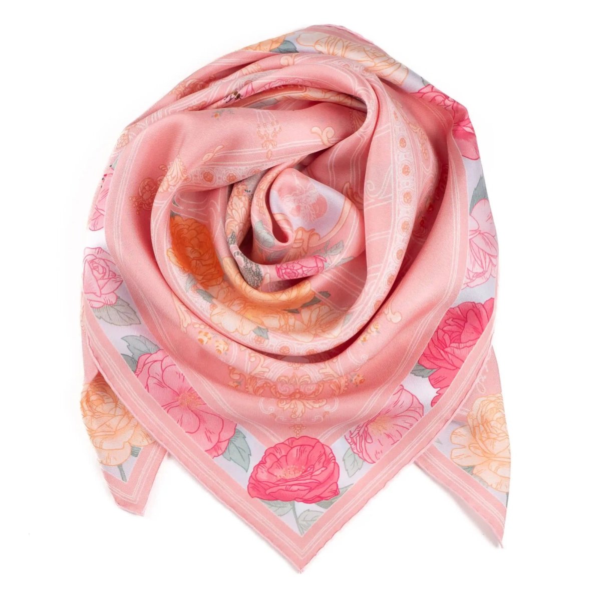 画像4: 「取寄せ」シルクスカーフ 90×90cm ：リヨン・テットドール公園のバラ園 2色 (4)