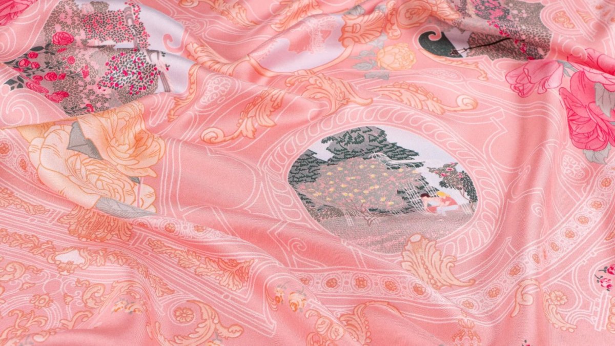 画像5: 「取寄せ」シルクスカーフ 90×90cm ：リヨン・テットドール公園のバラ園 2色 (5)