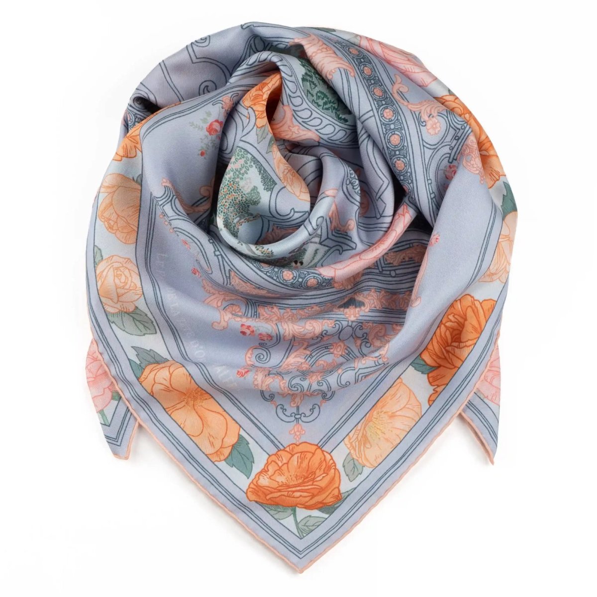 画像8: 「取寄せ」シルクスカーフ 90×90cm ：リヨン・テットドール公園のバラ園 2色 (8)