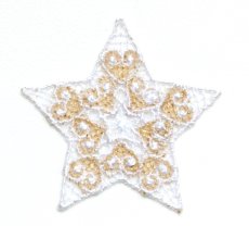 画像1: 「J即納」廃盤ワッペン：刺繍のエトワール（ホワイト・ゴールド） (1)