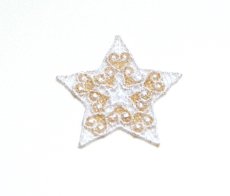 画像3: 「J即納」廃盤ワッペン：刺繍のエトワール（ホワイト・ゴールド） (3)