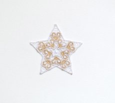 画像4: 「J即納」廃盤ワッペン：刺繍のエトワール（ホワイト・ゴールド） (4)