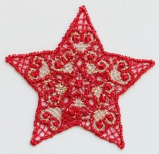 画像1: 「J即納」廃盤ワッペン：刺繍のエトワール（赤） (1)