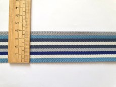 画像2: 「F在庫」ストライプテープ：4cmマノン（ブルー系、リバーシブル） (2)