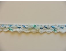 画像1: 「J即納」ブレード14mmビーズ＆リボン（水色）長さ50cm単位 (1)