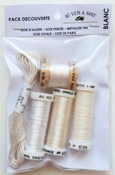 画像1: 「J即納」絹糸セット：AU VER A SOIE　アソート5種類 ホワイト PSOSPBLANC (1)