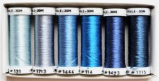 画像1: 「J即納」絹糸6色セット：AU VER A SOIE　OVALE ブルー系 30m×6点 (1)