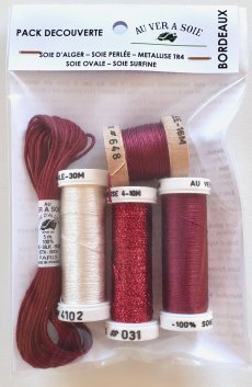 画像1: 「移動中」絹糸セット：AU VER A SOIE　アソート5種類 ボルドー PSOSSBORDE (1)
