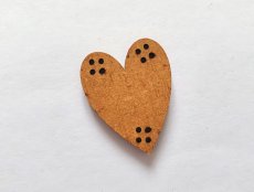 画像5: 「F在庫」廃盤木製飾りボタン：心を込めて(赤・ハート、高さ2.5cm) (5)