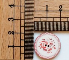 画像2: 「J即納」木製飾りボタン：オデット（ディゴワン、赤、直径2cm） (2)