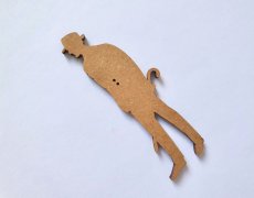 画像3: 「J即納」木製飾りボタン：傘を持った紳士 (3)