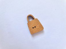 画像5: 「J即納」木製飾りボタン：ハンドバッグ（ホワイトブルー、ドット、高さ2cm） (5)