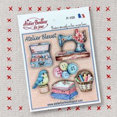 画像1: 「特別取寄せ」木製飾りボタン6点セット：アトリエ・ブルエ (1)