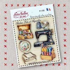 画像1: 「特別取寄せ」木製飾りボタン6点セット：アトリエ・フィル・エ・エギュイーユ (1)