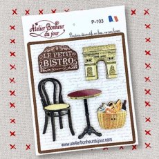 画像1: 「特別取寄せ」木製飾りボタン5点セット：プティ・ビストロ・パリジエンヌ (1)