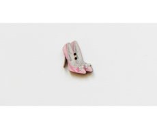 画像1: 「J即納」木製飾りボタン：ハイヒール（ピンク、高さ1.5cm） (1)