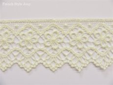 画像1: 「J即納」レースH5.5cmポリエステル（生成り、花） (1)